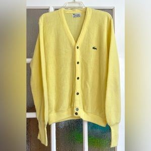 Vintage Lacoste Izod Yellow Button up Sweater